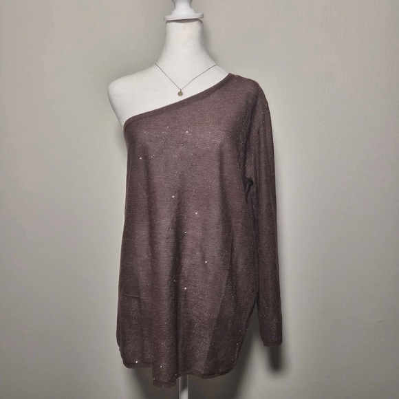 ZARA NWT Sparkly Diamond Studded Fairy Cottagecore Witchy Chocolate Brown Top M - Picture 1 of 9